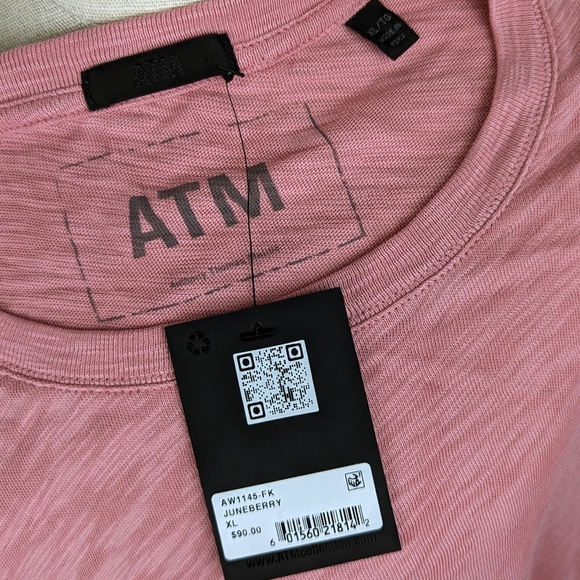 ATM Anthony Thomas Melillo Tee Short Sleeve Cotton Slub Knit Juneberry XL NWT - Picture 9 of 9